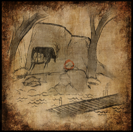 Mapa cueva en el campo